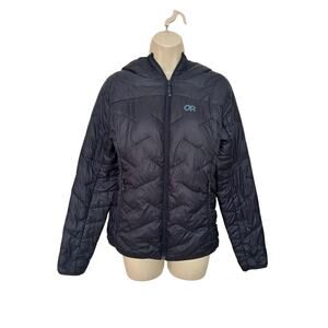 Outdoor Research Superstrand Jacket Women S Dark Blue Insulated Quilted Puffer